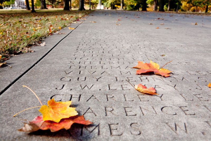 Every graduate at the University of Arkansas is etched in stone on our Senior Walk.